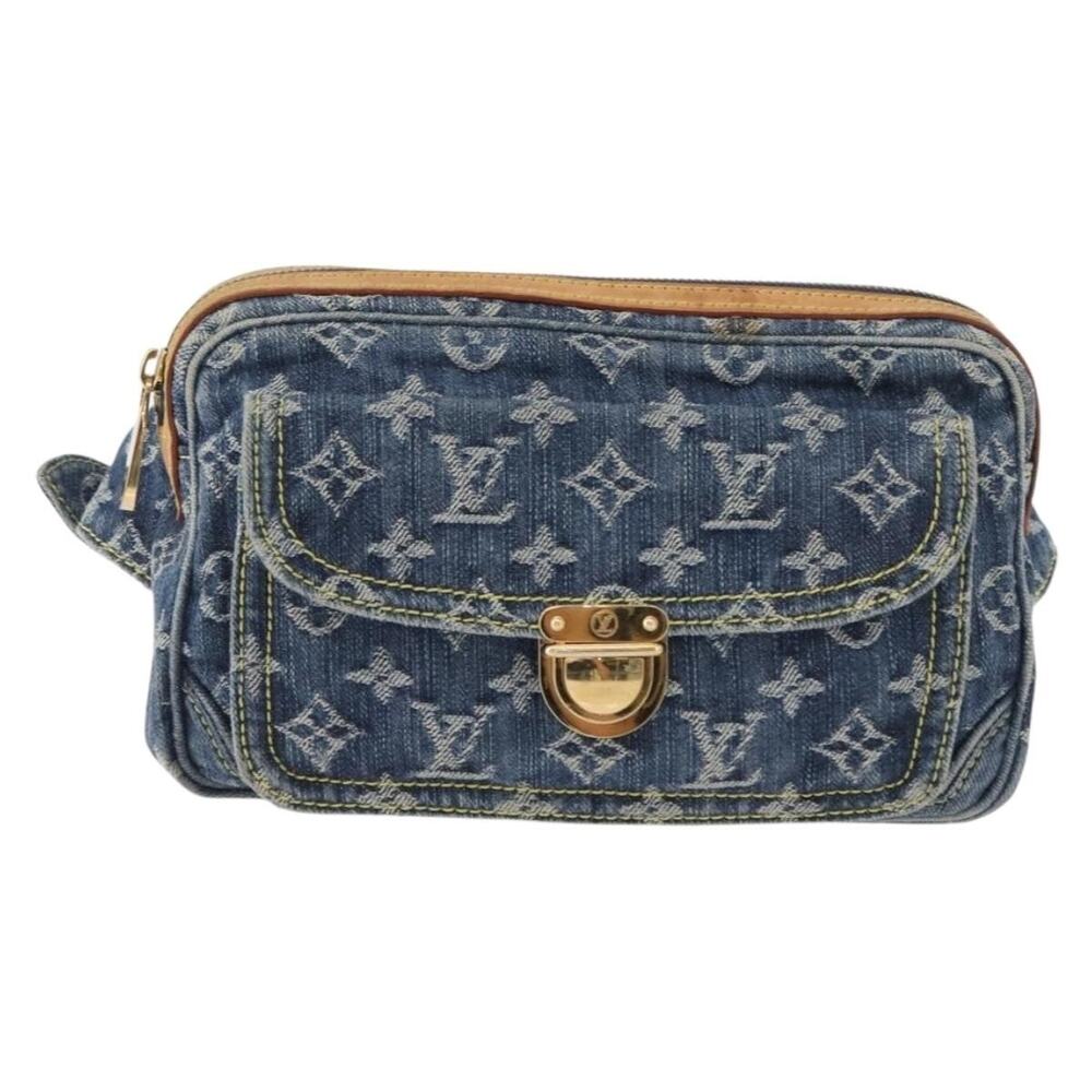 Louis Vuitton Monogram Denim Bum Bag Body Bag Blue